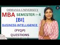BUSINESS INTELLIGENCE | BI | PREVIOUS YEAR QUESTION PAPERS | MBA OU | SEM-4 | @shivanipallela
