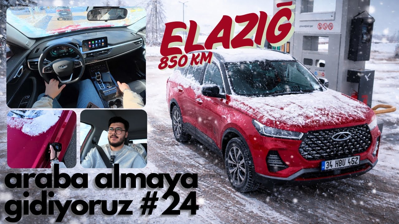 -15 DERECEDE ELAZIĞ'A ARABA ALMAYA GİDİYORUZ, CHERRY TİGGO 7 PRO 850 KM UZUN YOL #vlog