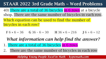 2022 STAAR Math ~ 3rd Grade (Multiplication and Division Word Problems) Part 5