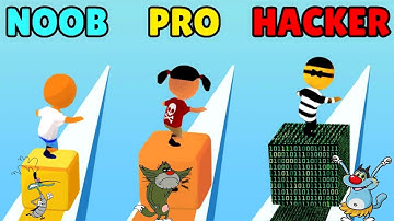 NOOB vs PRO vs HACKER Cube Surfer Android iOS Oggy And Jack Taplu