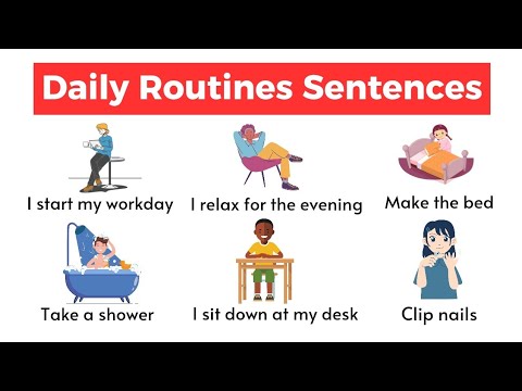 Vocabulary: 40+ Daily Routine vocabulary with sentence | listen and ...