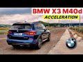 BMW X3 M40d acceleration 0-100, 1/4 mile, 60-100, 80-120 | G01 | 2021 | xDrive | GPS results