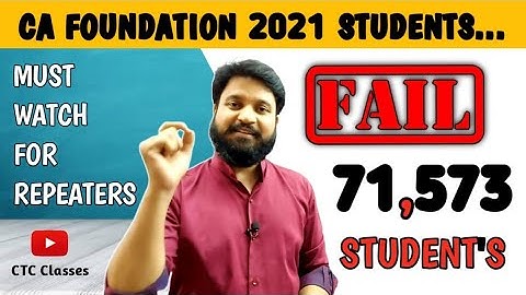 Fail in CA Foundation 🔥🔥 l MUST WATCH l CA Foundation June 2021 Students
