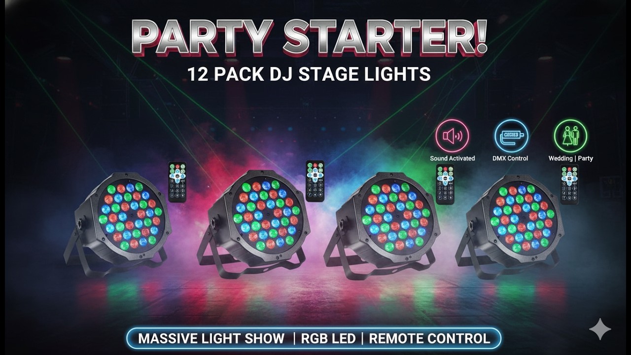 12 Pack 36 LED DJ Par Lights – Best Party Lighting Set? Worth It?