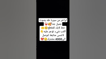 اواخر من سورة طه بصوت جميل جداً🥰❤️‍🩹 #اكسبلور #miss #لايك #تيك_توك #حالات_واتس #viral #دويتو #explor