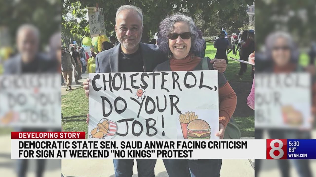 Photo of Connecticut Democratic state senator holding sign at 'No Kings Rally' sparks controversy