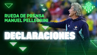 Rueda de prensa de Manuel Pellegrini tras el #LasPalmasRealBetis ⚽ | Real BETIS Balompié