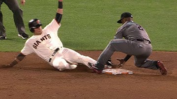 ARI@SF: Panik steals second after call overturned