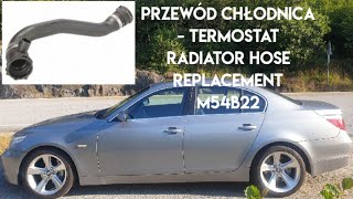 JAK WYMIENIĆ RURĘ Z TERMOSTATU DO CHŁODNICY PRZEWÓD WYMIANA CHŁODNICZEGO BMW E60 E39 E46 X5 X3 E65