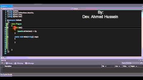 19- Programming with C# : Methods Code - البرمجة بلغة السي شارب : كتابة كود الاوامر