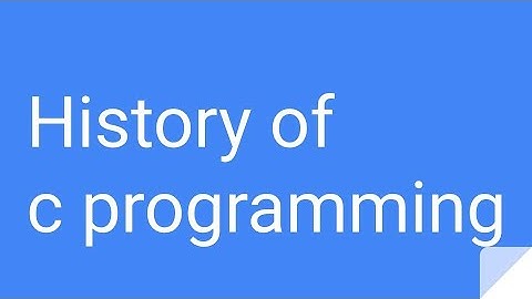 History of c programming