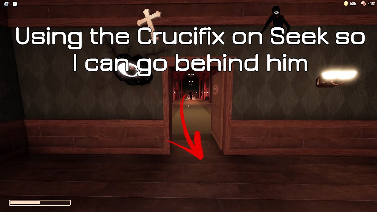 ROBLOX DOORS - Using Crucifix on Seek (so I can go behind him) - YouTube