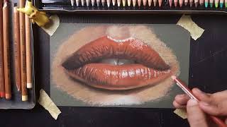 How to Draw a Realistic Lips with Soft Pastels: A Beginner's Guide. screenshot 5