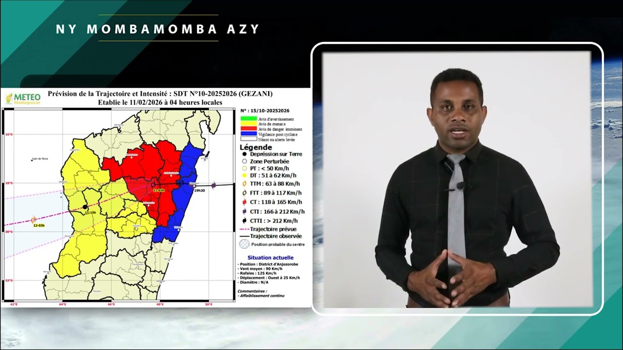FLASH CYCLONE GEZANI MERCREDI 11 Février 2026 à 04 Heures Locales