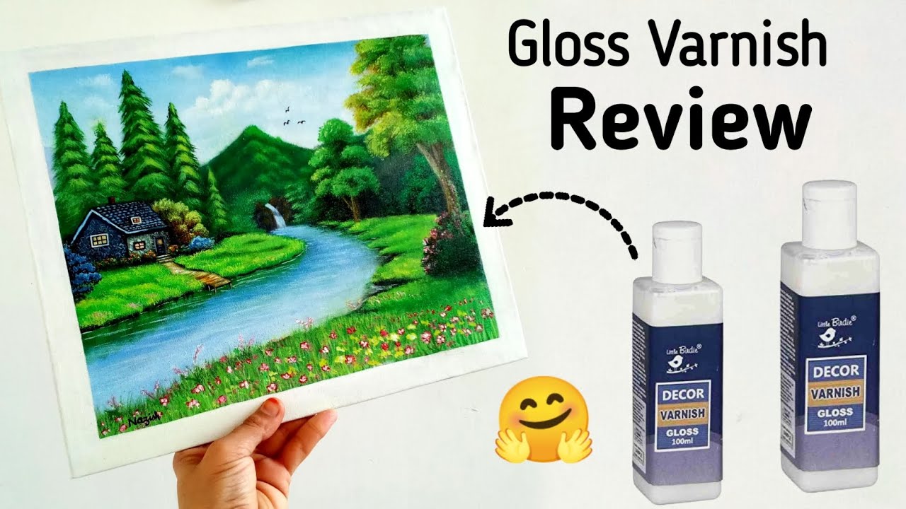 Gloss Varnish Review ll how to apply varnish on acrylic painting
