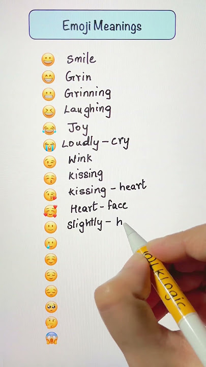 Emoji Meanings - smile, grin, laughing, pensive