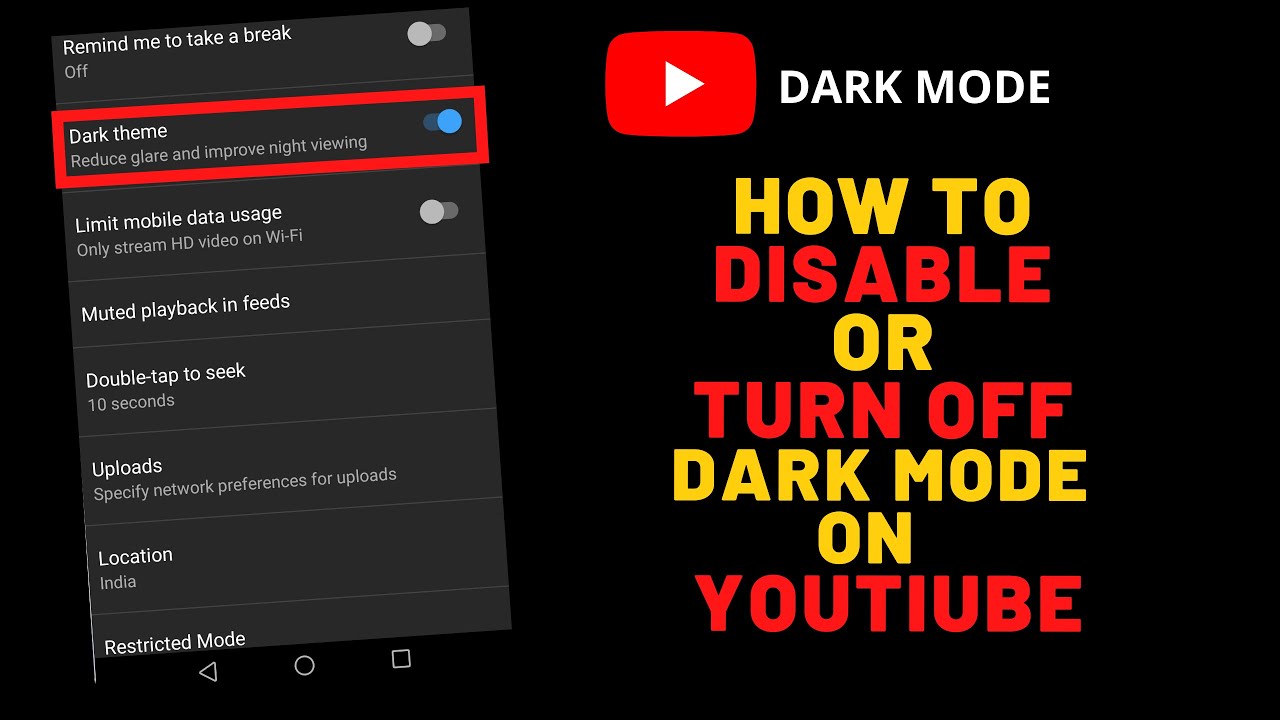 How To Remove Disable Turn Off Dark Theme Dark Mode In YouTube YouTube How To Remove Disable Turn Off Dark Theme Dark Mode In YouTube YouTube