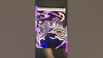 Drawing obanai iguro 💭🎨like and subscribe ✨️ #like #subscribe #obanai #demonslayer #shorts