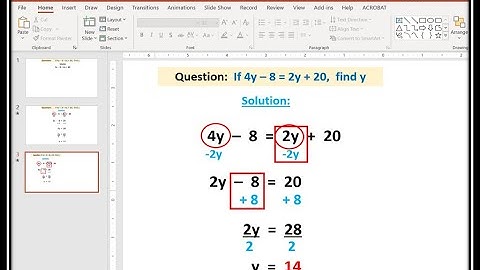 How to use PowerPoint to develop and display Mathematical procedures