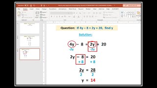 How to use PowerPoint to develop and display Mathematical procedures