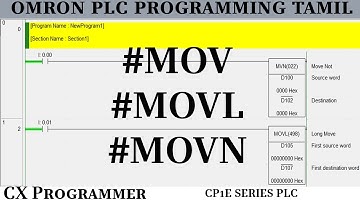 Omron PLC Programming In Tamil #10 MOVE Instructions MOV MOVL MOVN