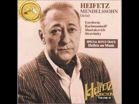 Heifetz, Primrose, Piatigorsky... play Mendelssohn Octet - mvt 1 (part 1)