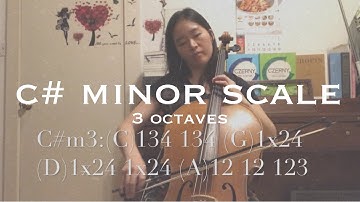 C# natural minor scale on the cello (3 octaves) tuning: 438Hz