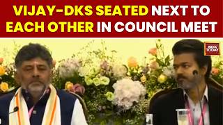 فيجاي وD.K.S معاً في اجتماع المجلس الجنوبي | قضايا كافيري، وNEET، وإعادة ترسيم الحدود | India Today screenshot 3