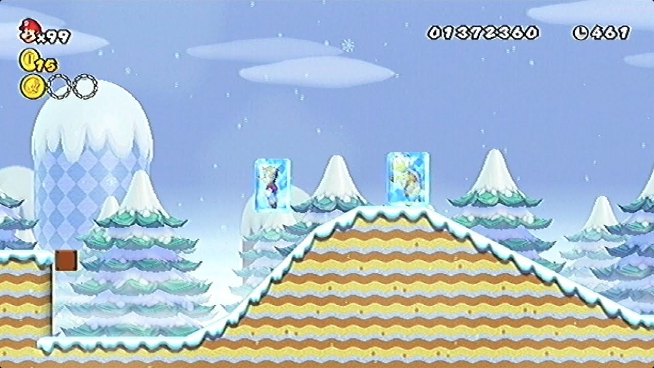 NewスーパーマリオブラザーズWii-19「ワールド3 W3-2 アイスブロスと