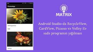 Android Studio-da RecycleView, CardView, Picasso və Volley ilə sadə proqramın yığılması