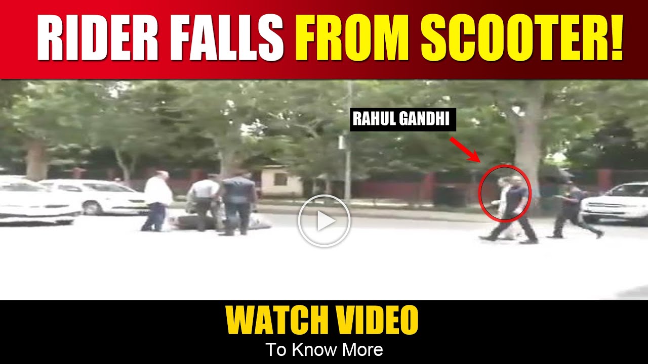 Rahul Gandhi STOPS CAR to Help Man Who Fell Off Scooter | Watch Video