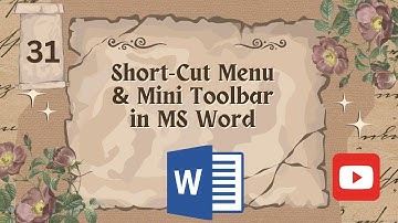 How to use shortcut Menu & Mini Toolbar in MS Word | Shortcut Menu Word | Mini Toolbar Word #msword