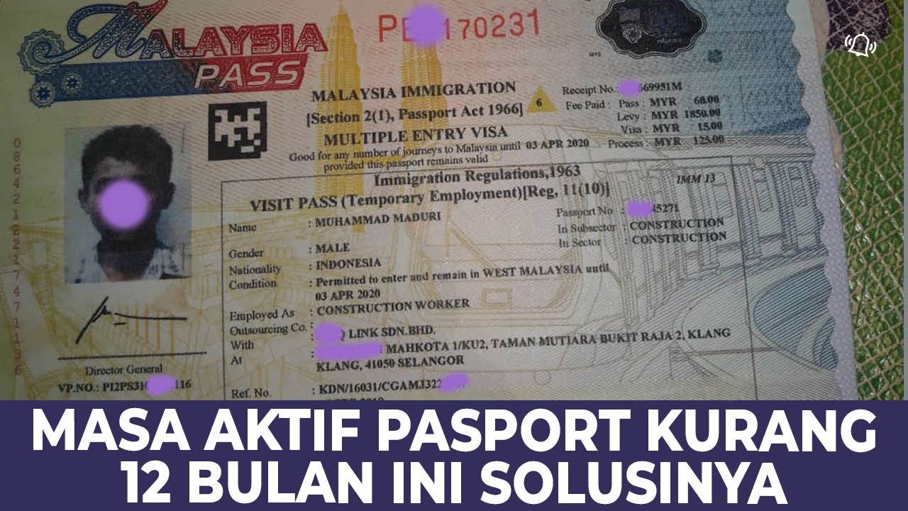 SOLUSI BAGI PASPORT YANG MASA BERLAKU KURANG 12 BULAN DAN GAK BISA SAMBUNG PERMIT.