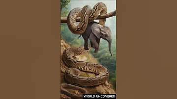 World’s Largest Python Wraps Around Baby Elephant—Terrifying Moment! #shorts