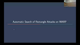 Session on Boomerang and Rectangle Attacks 2
