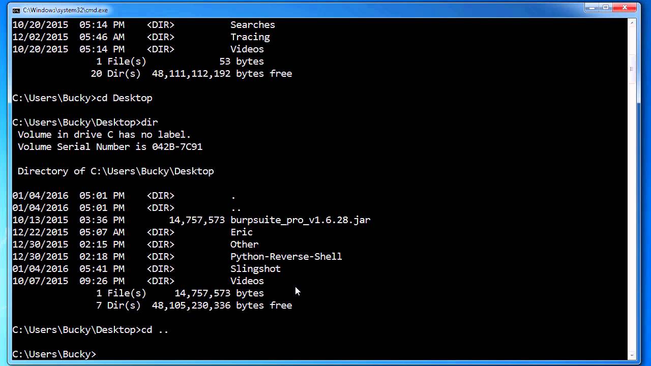 command prompt commands windows 10 change directory