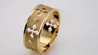 "Ancient of Days" Pierced Cross Ring, from Apples of Gold Jewelry
