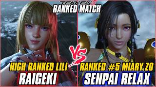 TEKKEN 8 - RAIGEKI (High Ranked Lili) vs SENPAI RELAX (Ranked #5 Miary Zo) -T8 RANKED MATCHES