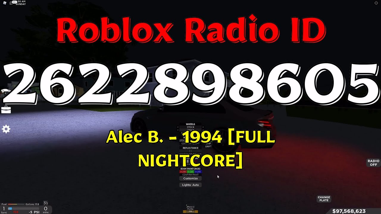 Alec B 1994 FULL NIGHTCORE Roblox Code YouTube 