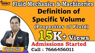 Definition of Specific Volume | Properties of Fluid | Fluid Mechanics & Machineries #engineering