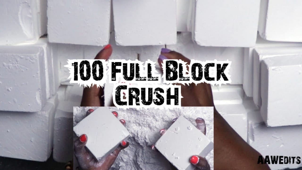 ASMR Fluffy Chalk 100 Full Block Crush Whole Gym Chalk Crush Edit+