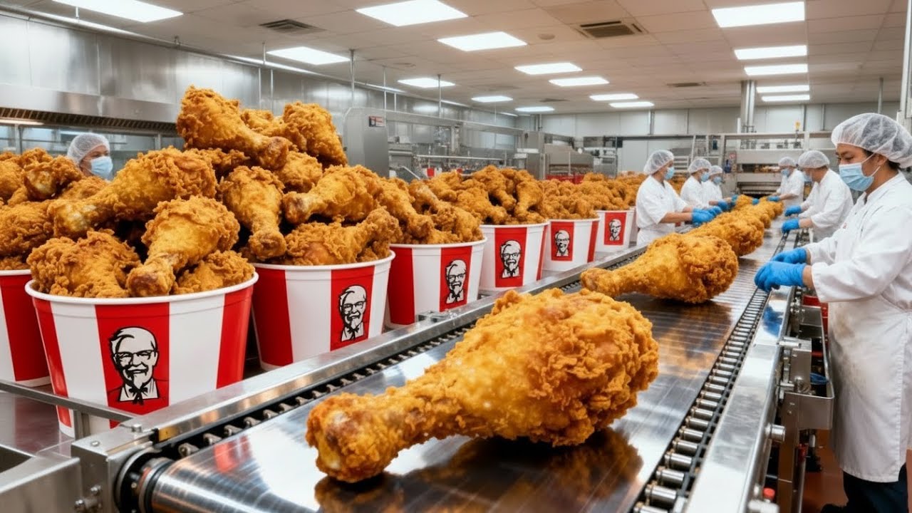 Inside the KFC Factory: From Fresh Chicken to Crispy Perfection (New Process)