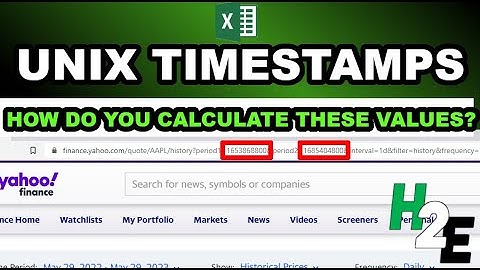 Calculating Unix Timestamps in Excel