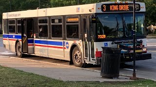 CTA Bus Ride 3 King Drive From Michigan/Roosevelt To 44th/King/Drive CTA New Flyer D40LF 2006 #1207