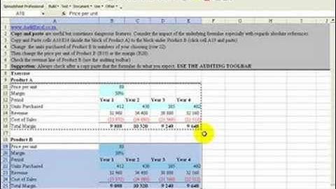 Copy/ Paste errors in Excel 2003. Common error in debt spreadsheets where wrong interest rate used