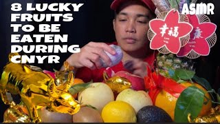 ASMR 8 LUCKY FRUITS TO EAT DURING LUNAR NEW YEAR | KUMAIN PARA SUWERTEHIN | RAW COOK FOOR ASMR screenshot 2