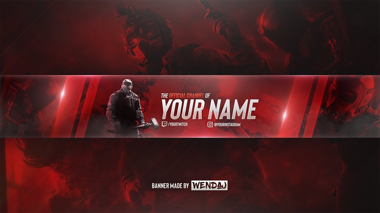 Free Rainbow Six Siege Youtube Banner Template Psd Sledge Youtube