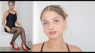 TRY ON HAUL LOOKBOOK : pantyhose, tights & heels (4K)