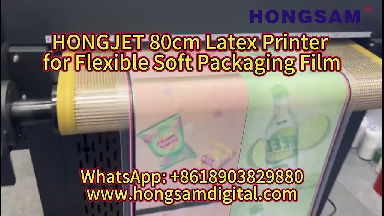 HongJet® 80cm Latex Printer for Flexible Soft Packaging Film, Uncoated Film, PET, PVC, OPP, BOPP