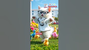 LUCU BANGET..!! Kucing dan bebek joget #bebekwarnawarni #kitten #kucing #catvideos #shorts #cat